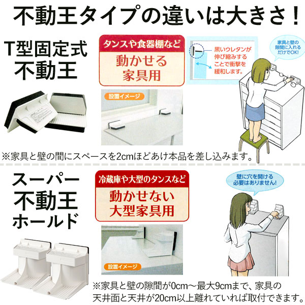 スーパー不動王ホールド（大型家具用）（2個入）震度7相当対応・家具