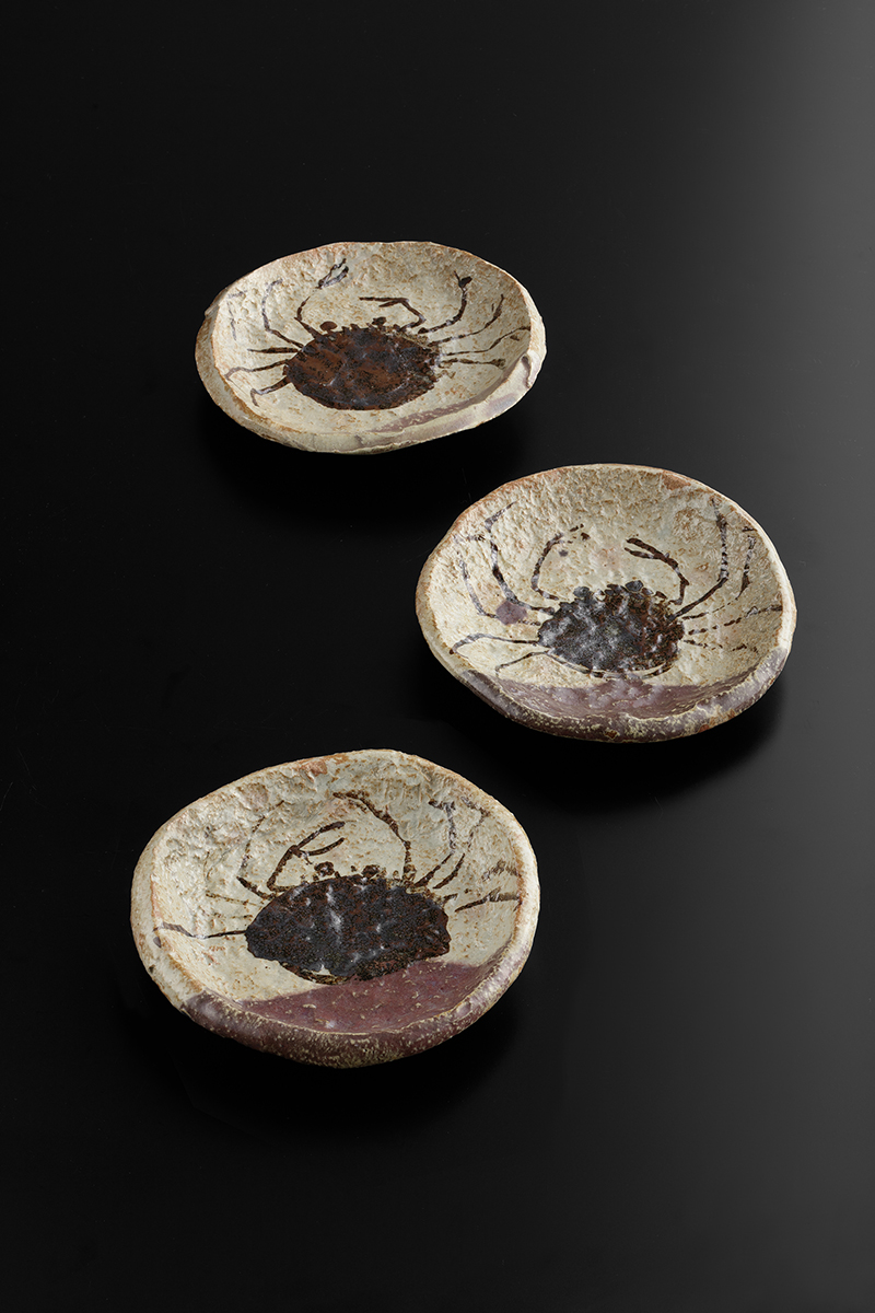 菓子鉢□古い手持ち菓子器 片口 布目 二代 弘法 七十 造之 三つ足 時代