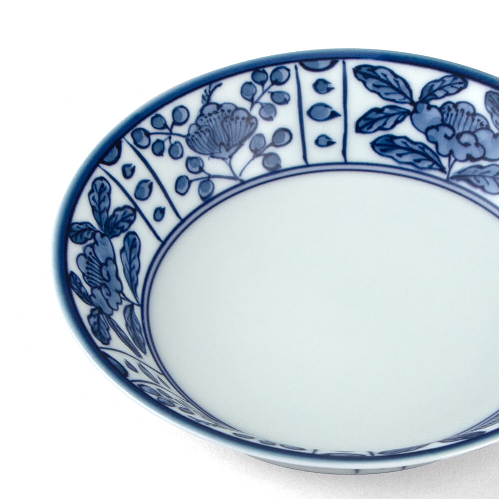 1514 源右衛門 染付割地文 大皿 36cm 未使用 1514 源右衛門 染付割地文