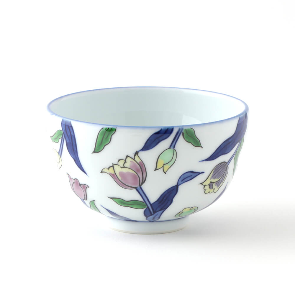 染錦チューリップ（紫） 飯碗 ｜ 有田焼の源右衛門窯公式オンライン