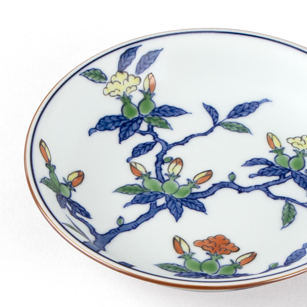 染錦柘榴絵 銘々皿（丸型） ｜ 有田焼の源右衛門窯公式オンラインショップ