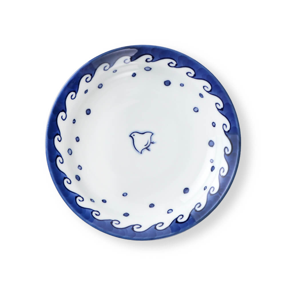 1514 源右衛門 染付割地文 大皿 36cm 未使用 1514 源右衛門 染付割地文