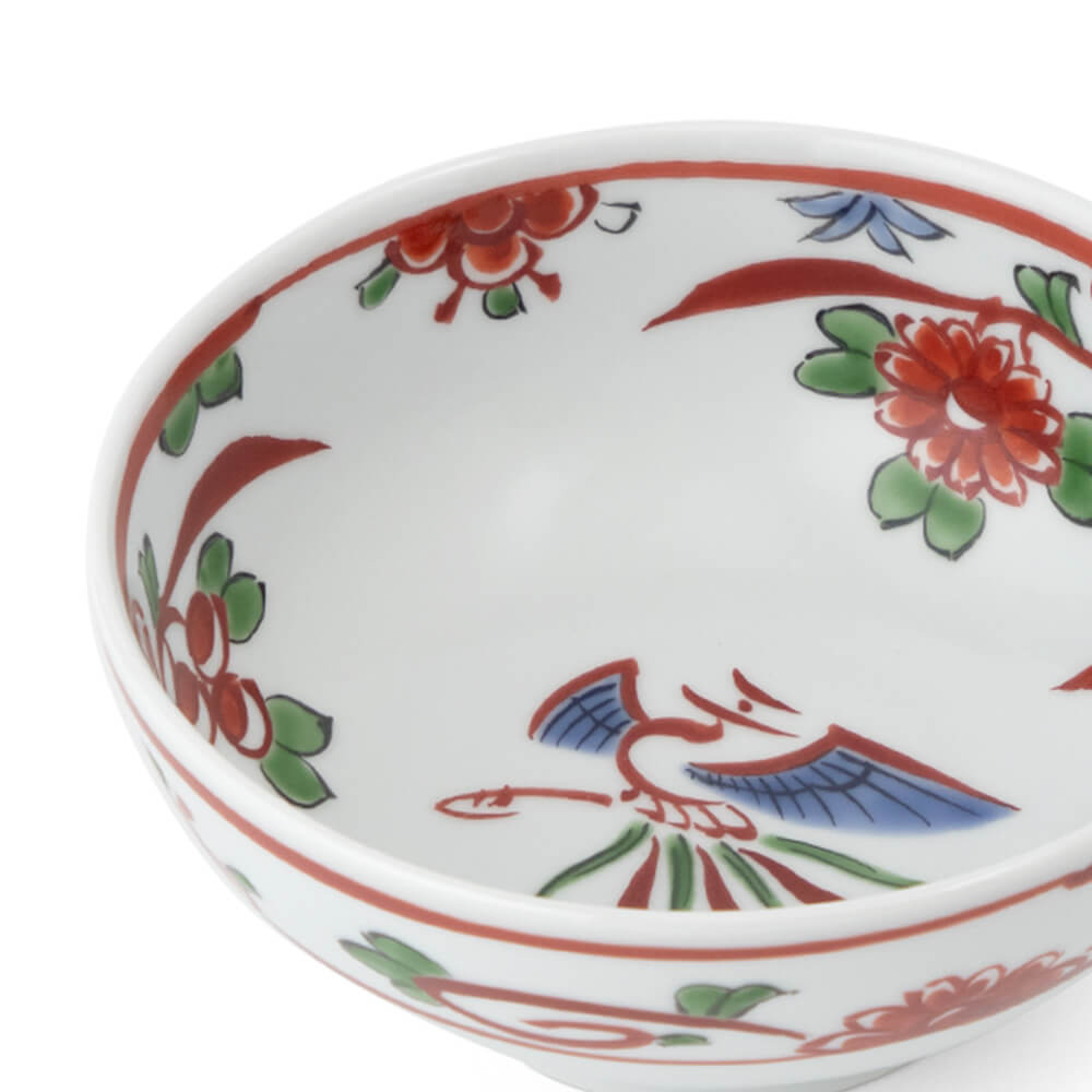 中国 呉須染付 花草文 鉢 時代箱付 C 9247 黒呉須花唐草手作り7寸鉢