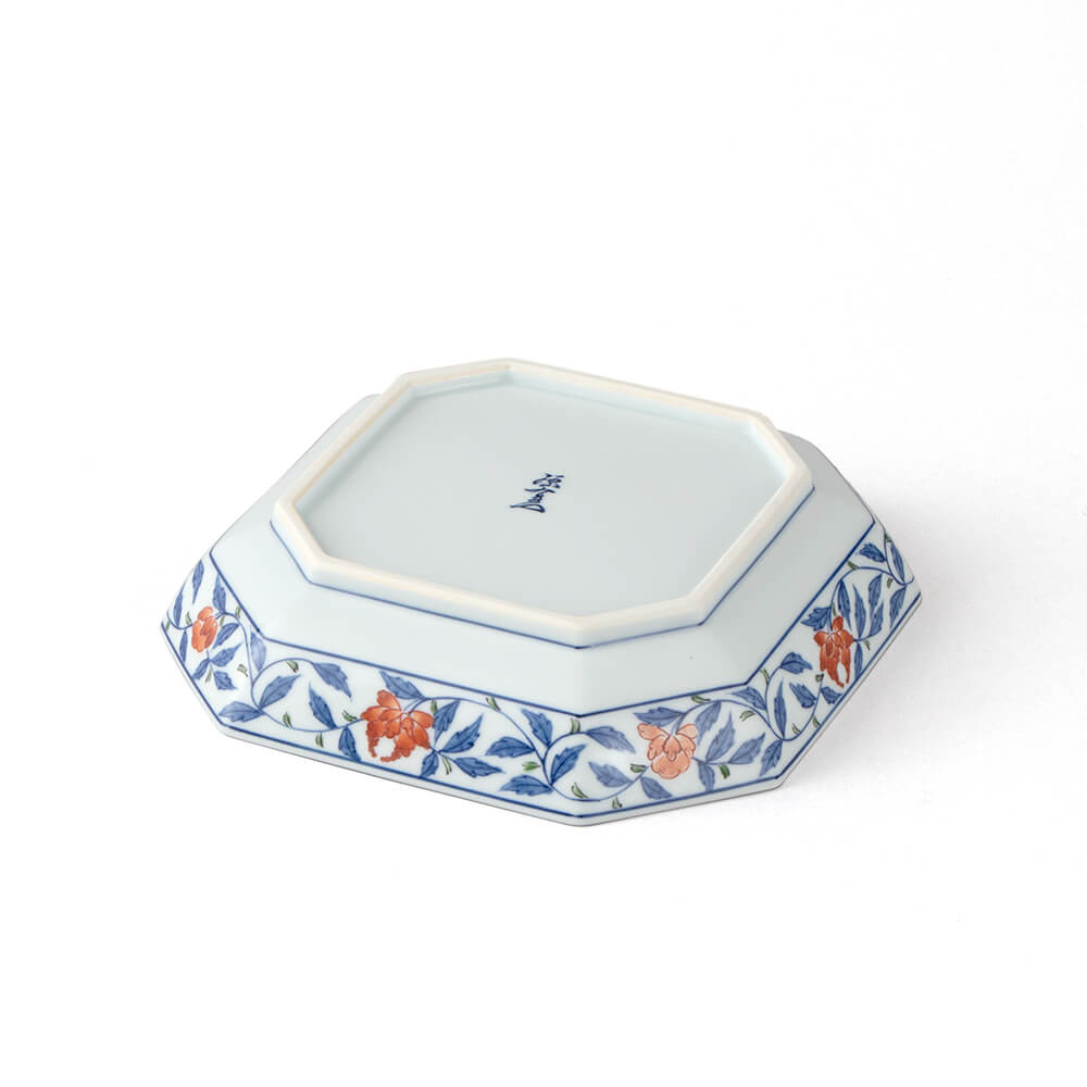 銅版 花唐草に風景図 染付 水盤 [B31491] 167616114_o12.jpg?