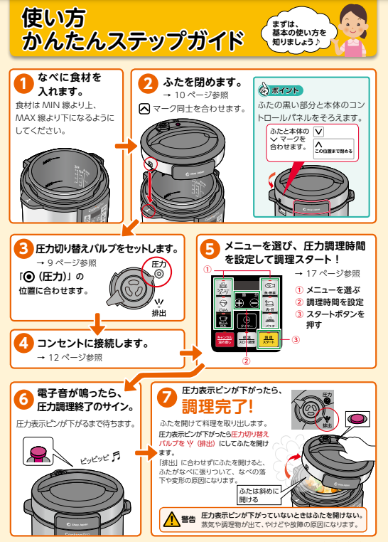 CookingPro 電気圧力鍋 使い方ガイド付き CookingPro 電気圧力鍋