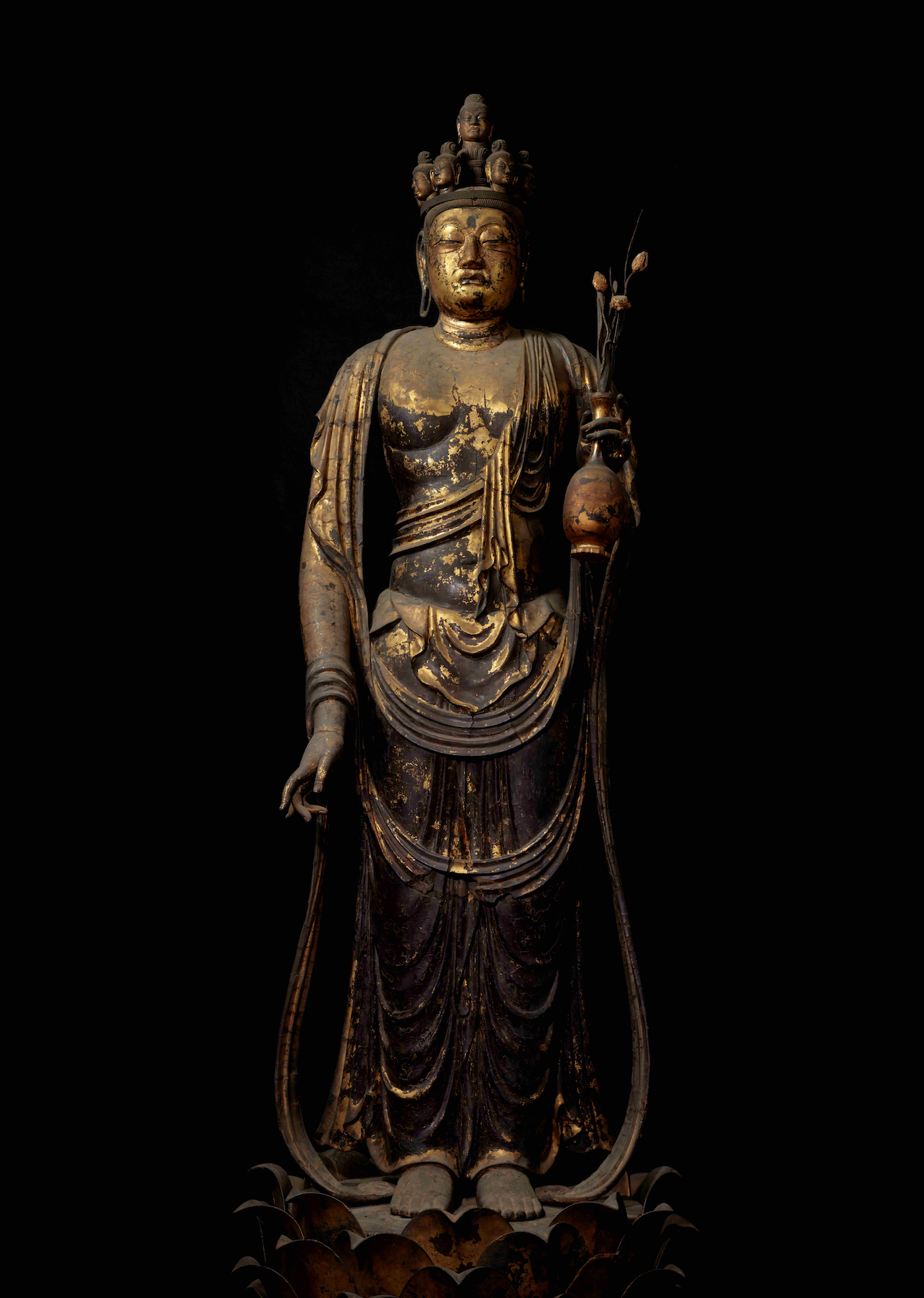 江戸後期 十一面観音菩薩像 古銅 多臂 仏像 高さ19cm◎仏教美術◎古