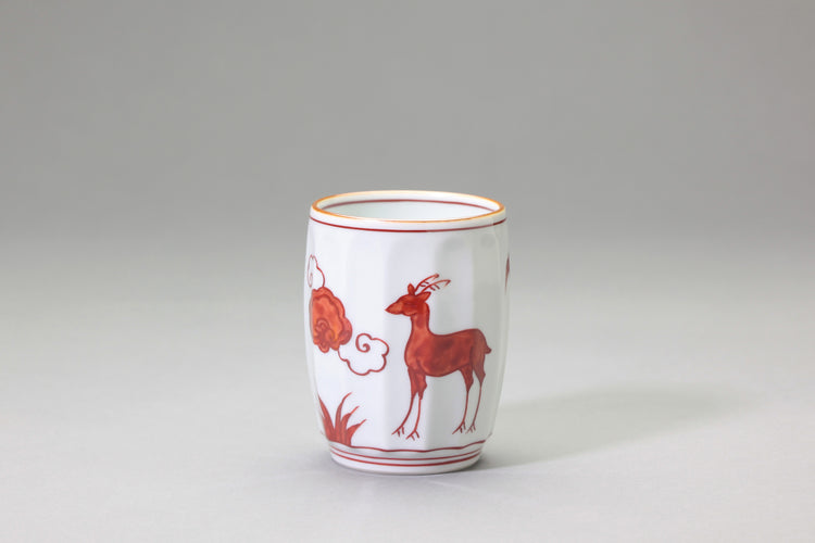 鹿画湯呑 - 松谷窯 叶松谷