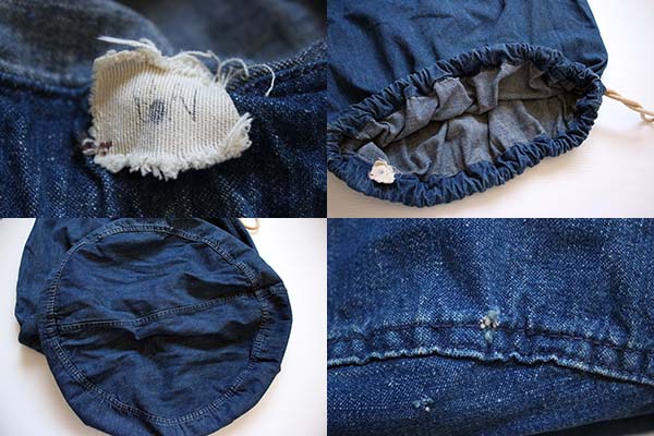 40s 米軍 U.S.NAVY インディゴ デニム バラックバッグ☆ランドリー