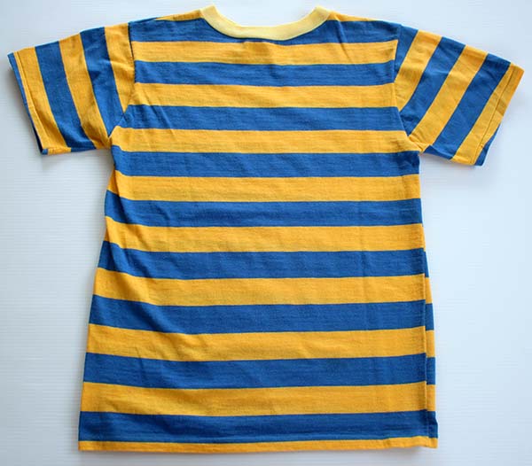 70s 太ボーダーTシャツ 青×黄 M - Sixpacjoe Web Shop