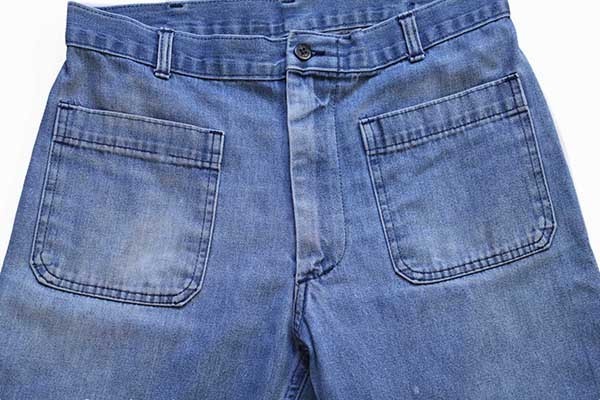 80s 米軍 U.S.NAVY ステンシル フレア デニム セーラーパンツ w31