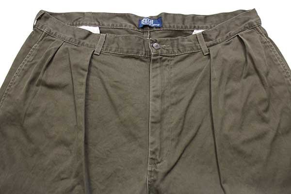 90s USA製 ポロ ラルフローレン ツータック コットン チノパン