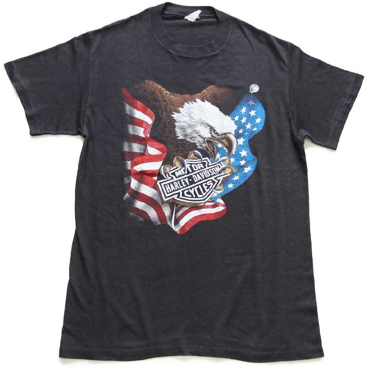 80s HARLEY-DAVIDSON ハーレー ダビッドソン イーグル 星条旗 Tシャツ