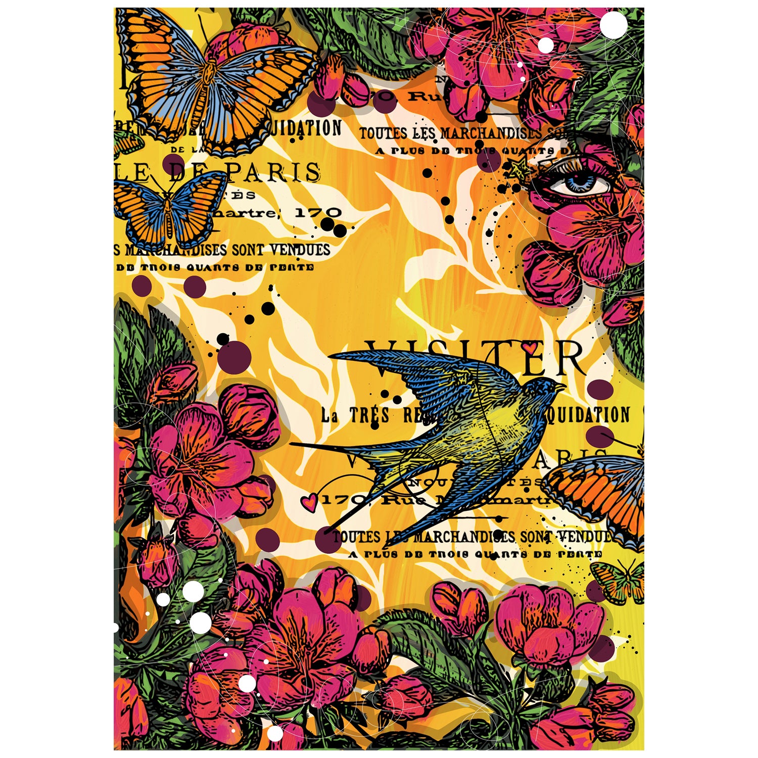 Sizzix Studio Stamps Set 6PK / 3PK Stencils - The Visiter by Cat