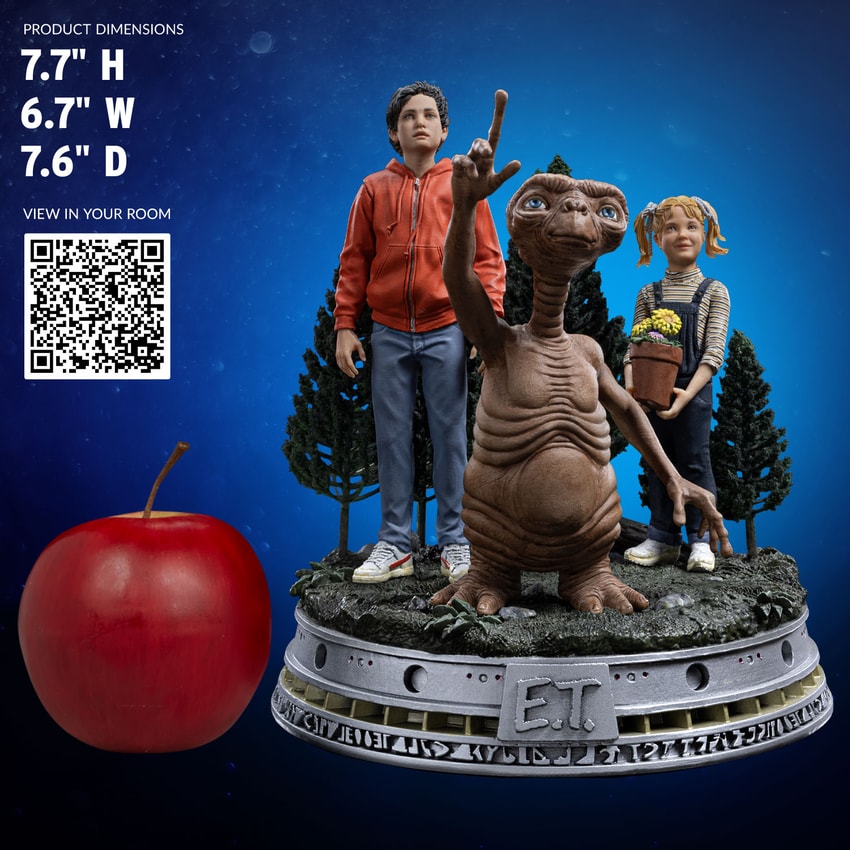 E.T., Elliot, and Gertie Deluxe 1:10 Scale Statue by Iron Studios