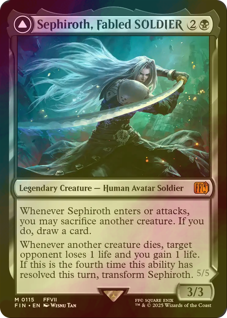 威名のソルジャー、セフィロスSephiroth 英語サージfoil トークン