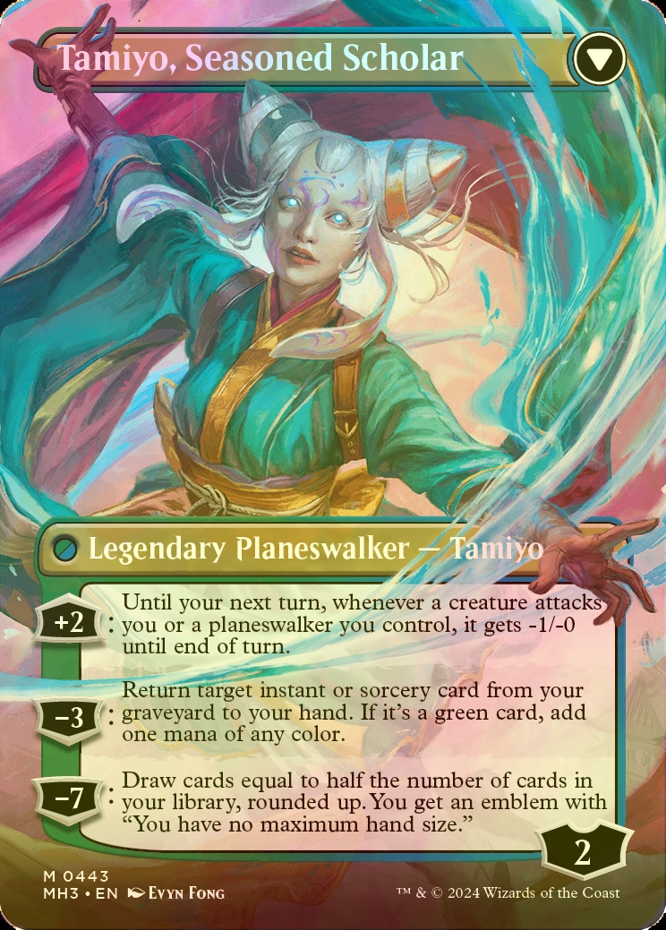 MTG 知りたがりの学徒、タミヨウ FOIL (サイン 拡張アート) 英語