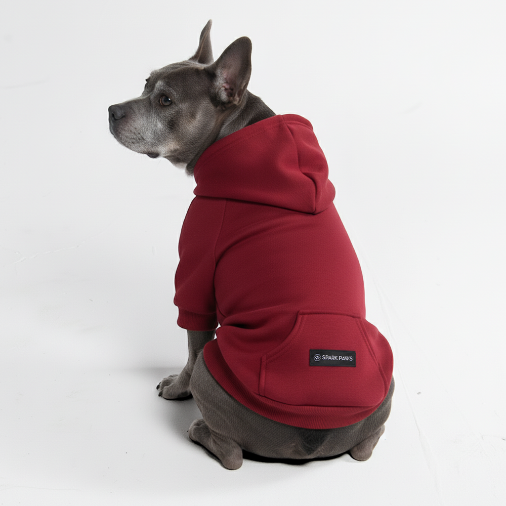 Essential Dog Hoodie - Burgundy – SPARK PAWS