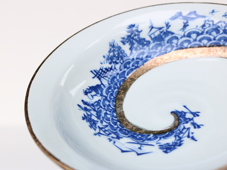 デッドストック】金彩 縁波絵山水 反鉢 有田焼| 産直！有田焼 波佐見焼