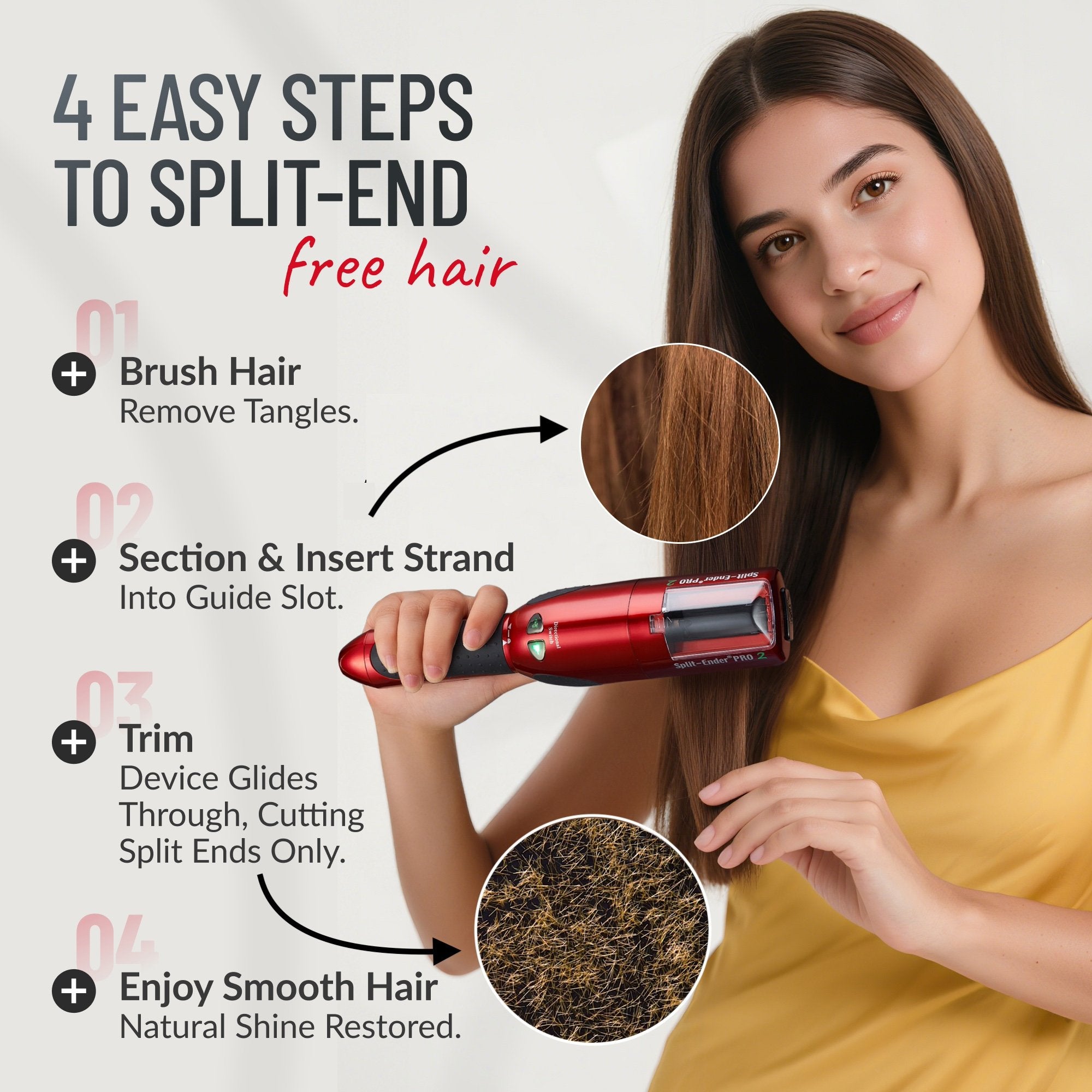 Split Ender PRO2 Hair Trimmer For Dry, Damaged and Brittle Split Ends