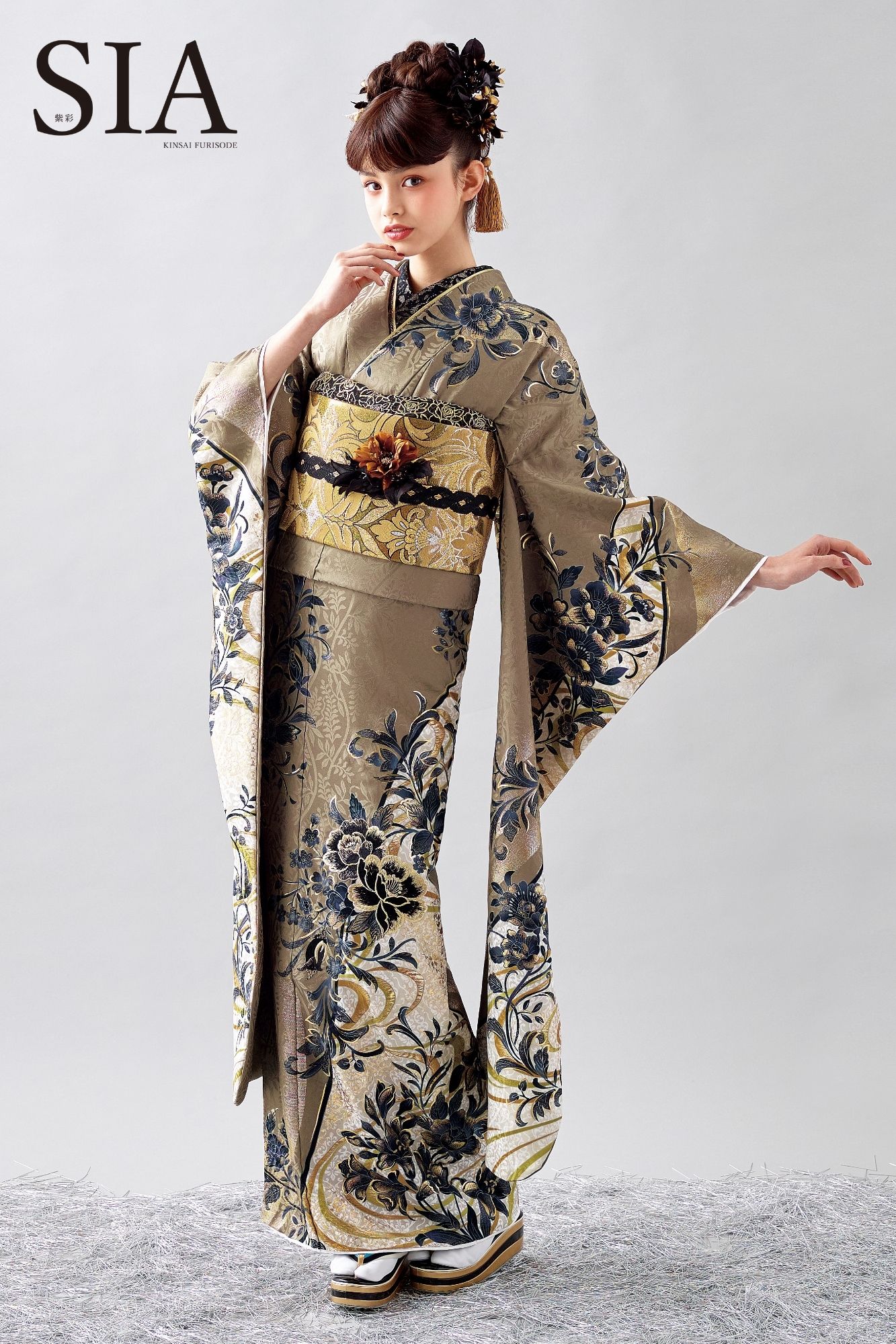 振袖フルセット(8点)・成人式・総絞り・辻ヶ花・金駒刺繍・金彩