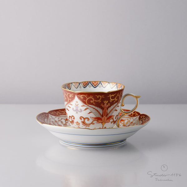 有田焼 赤濃金彩唐草 コーヒー碗皿 カップ&ソーサー 180ml 其泉窯の