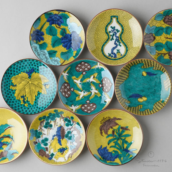 古九谷焼 角福 吉田屋 青手色絵山水大皿～ 希少年代物 古九谷焼