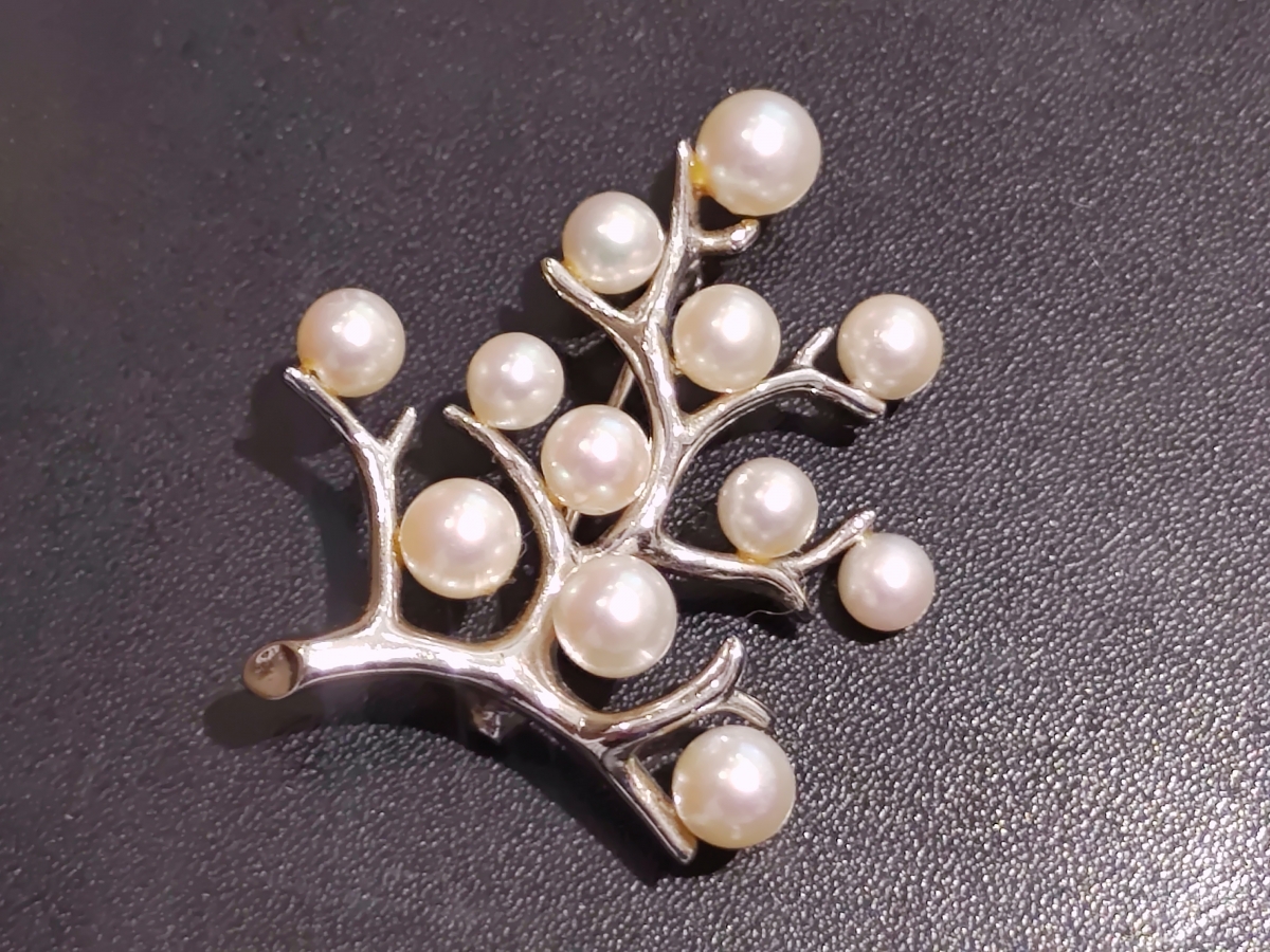未使用保管品】ミキモト ブローチ コサージュ アコヤ パール 真珠 幸福