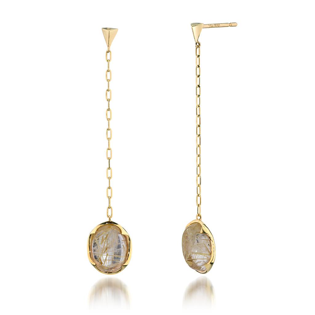 COLOR CALYX PIERCED EARRINGS(ルチルクオーツ)(2JP1037)K10 ピアス