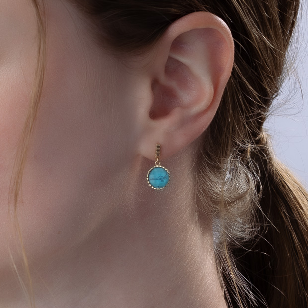 FACET STONE PIERCED EARRINGS(2JP1008)K10 ピアス｜スタージュエリー