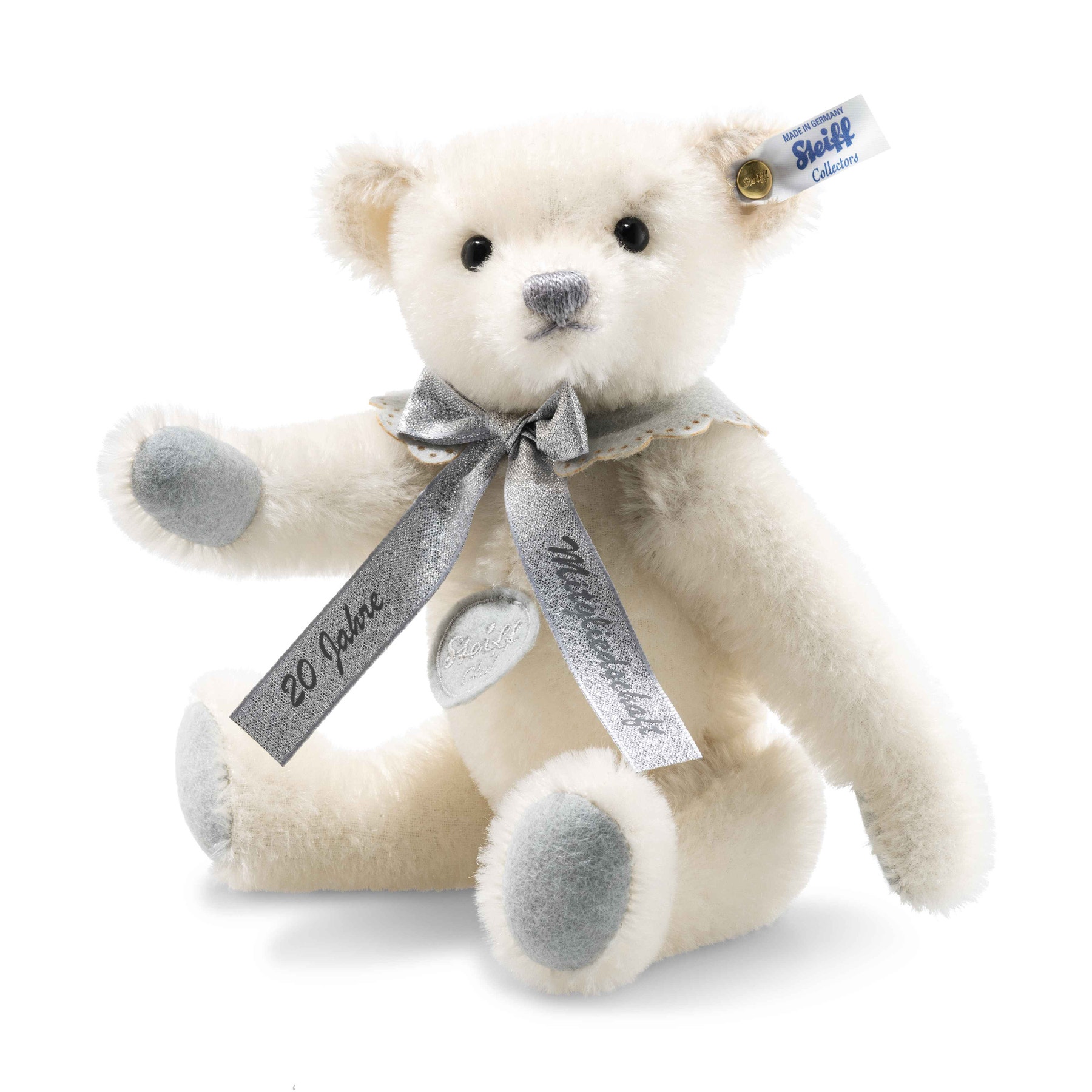 Loyalty Teddy Bear 20-Year Club Membership, 9 in, white - Steiff.com