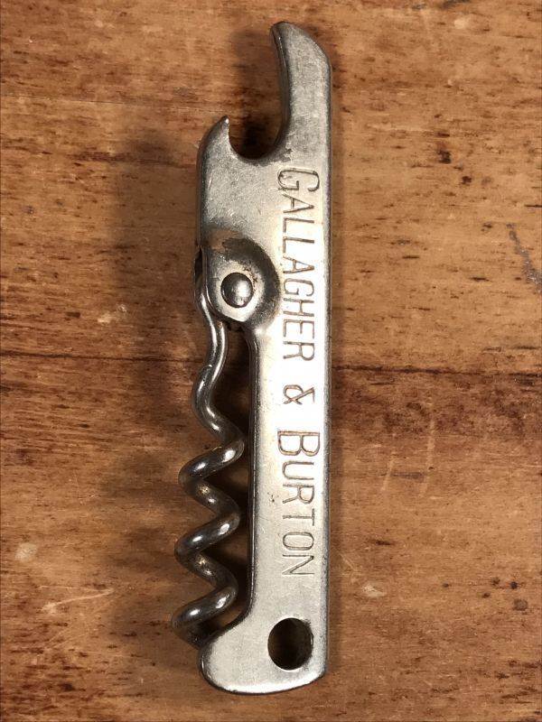 Gallagher & Burton Corkscrew Bottle Opener ウイスキー ビンテージ