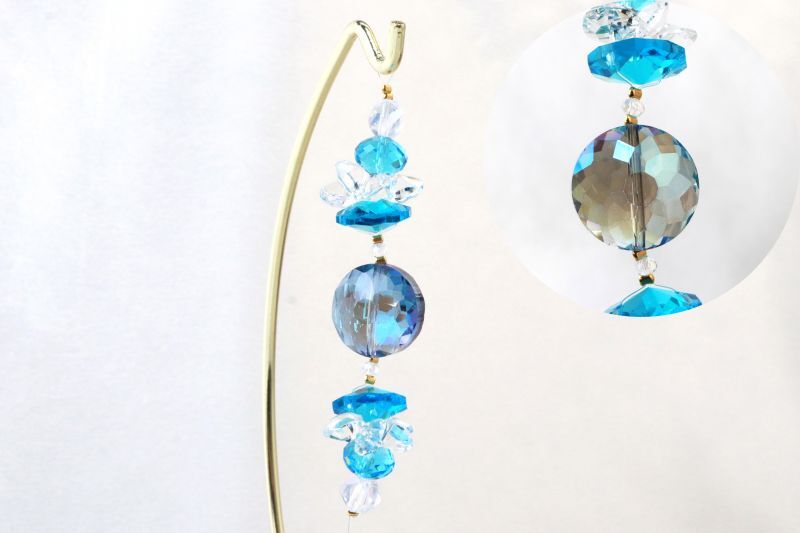 サンキャッチャ― 風水 ソーダライト ブルー スタンド付き 開運 幸運