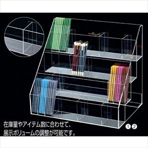 透明アクリル筆記具陳列ケース 4列3段