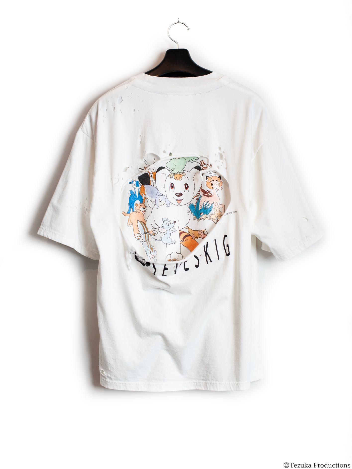 SEVESKIG - 【25SS】ジャングル大帝 コラボ ダメージ加工 Tシャツ