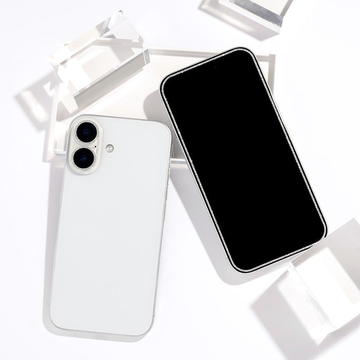 iPhone 16専用]Premium Style 全面保護ガラス ラメフレーム