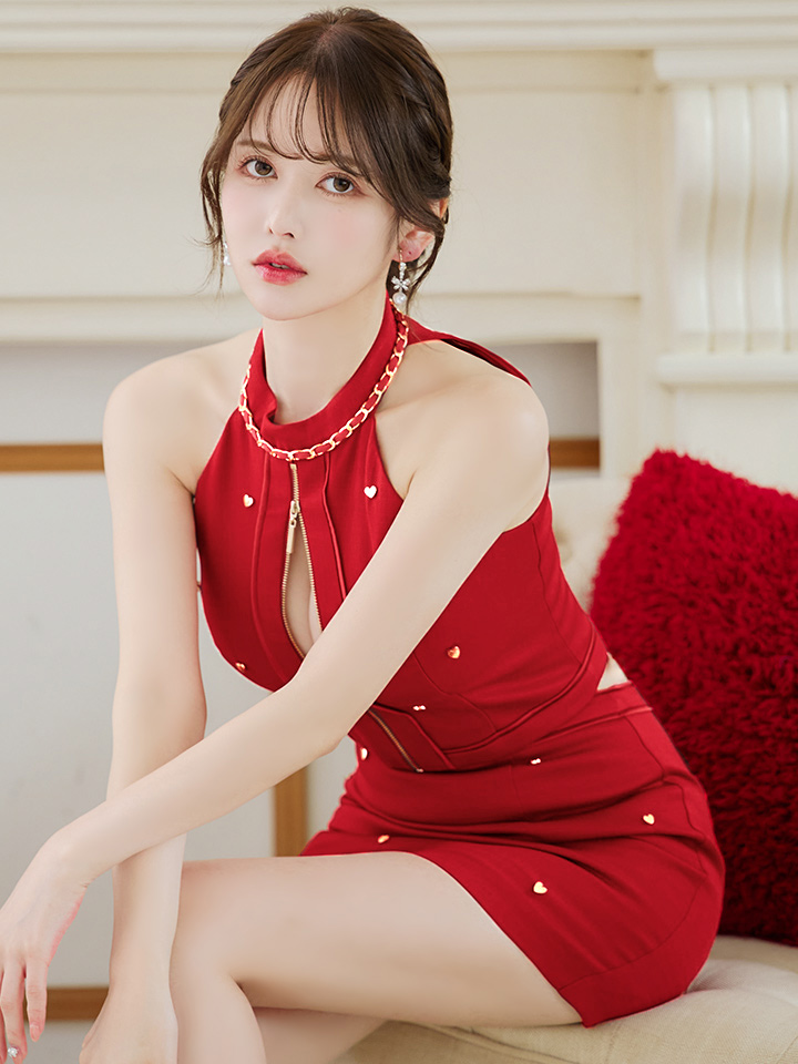 Glossy ローブドフルールグロッシー スタッズ×キルティングキャミドレス