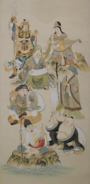七福神の表装なら 京都掛軸 杉本工芸