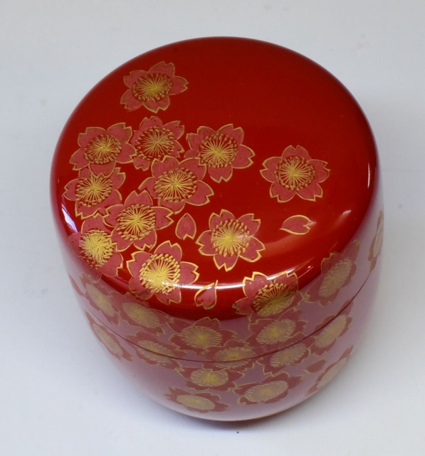 朱中棗 桜蒔絵 山中 中村 宗悦作 すいぎょく園｜創業百年、お茶の