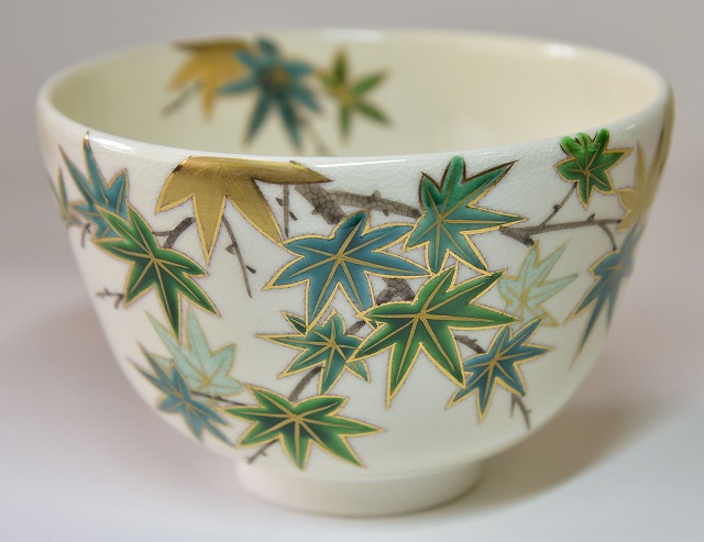 抹茶茶碗 仁清写 青楓 小手毬窯作 すいぎょく園｜創業百年、お茶の