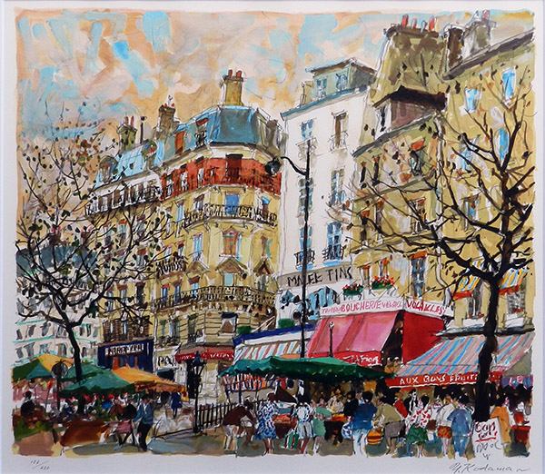 パリ風景_リトグラフ