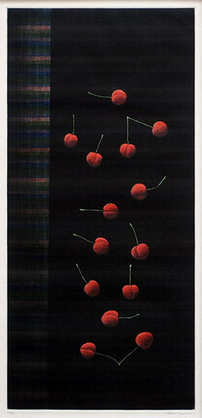 浜口陽三メゾチント「真紅の蝶」148/180