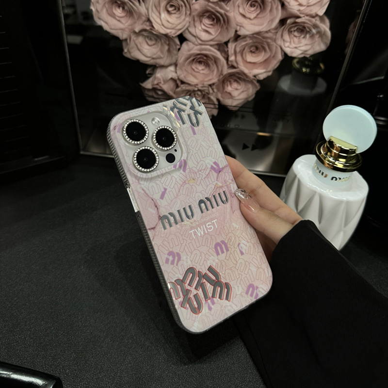 miu miu ピンク レザー iPhoneケース 12mini MIU MIU（ピンク/桃色系