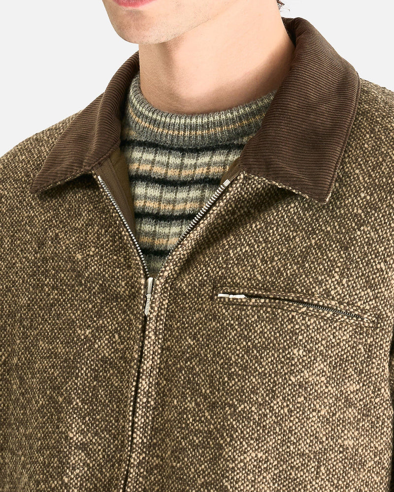 Homespun Tweed Zip Blouson in Brown – SVRN