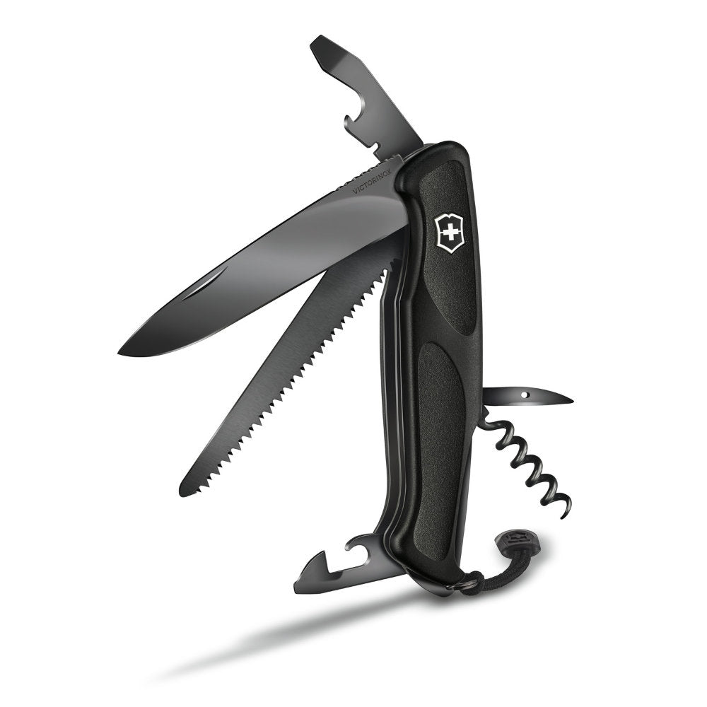 Onyx Black RangerGrip 55 Swiss Army Knife by Victorinox at Swiss