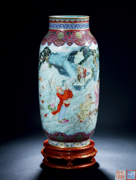 中国古美術✦大明成化紋款 粉彩麒麟纹盖罐✦茶道具・文房具・純手描き