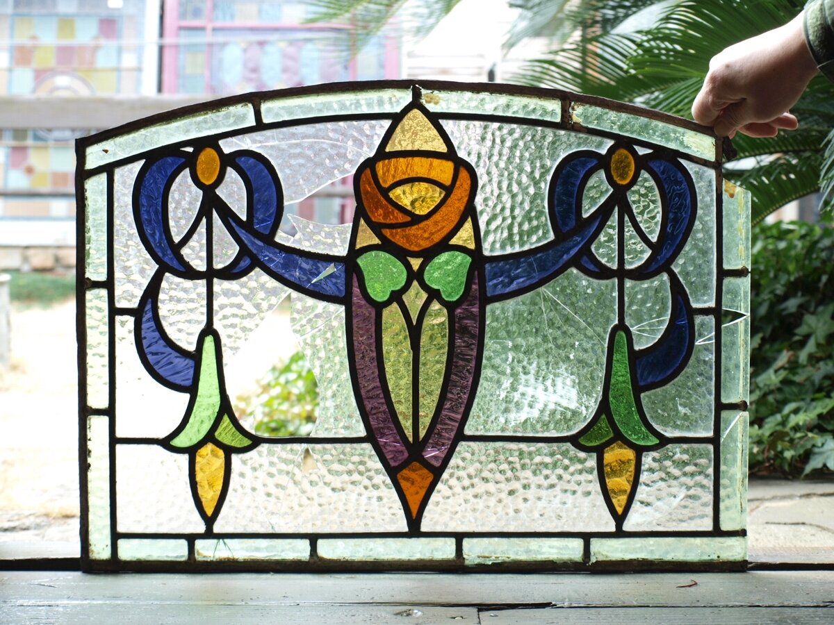 ステンドグラス - バラの花柄(50156-1) | アンティークハウス ポートベロ