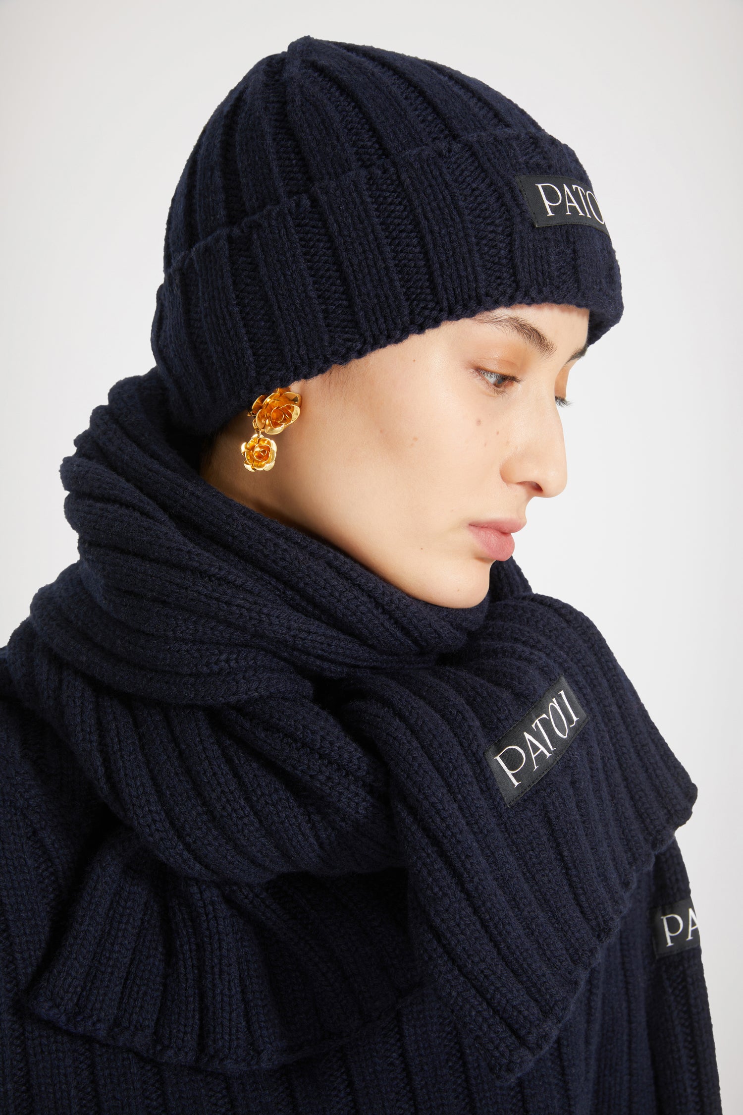 PATOU x オニヅカタイガー ブラック ニット帽 PATOU オニツカタイガー