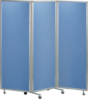 連結＆折り畳み可能！移動に便利なキャスター付き！3連パーテーション