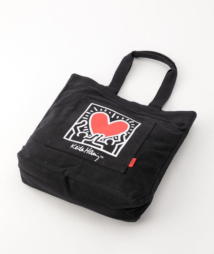 キースヘリング】キースヘリング帆布トート（ハート）(37×42×12