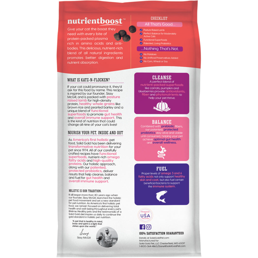 Solid Gold NutrientBoost Katz-N-Flocken with Lamb, Brown Rice